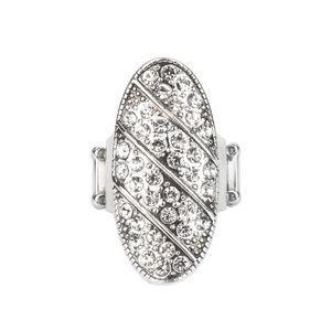Galactic Glitz - White Rhinestone Rings